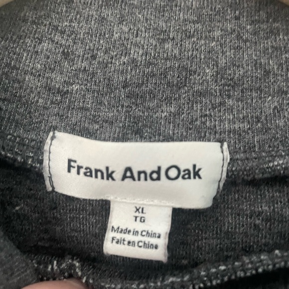 Frank And Oak Grey Mock Neck Cropped Sweatshirt, Size XL. - Picture 3 of 3